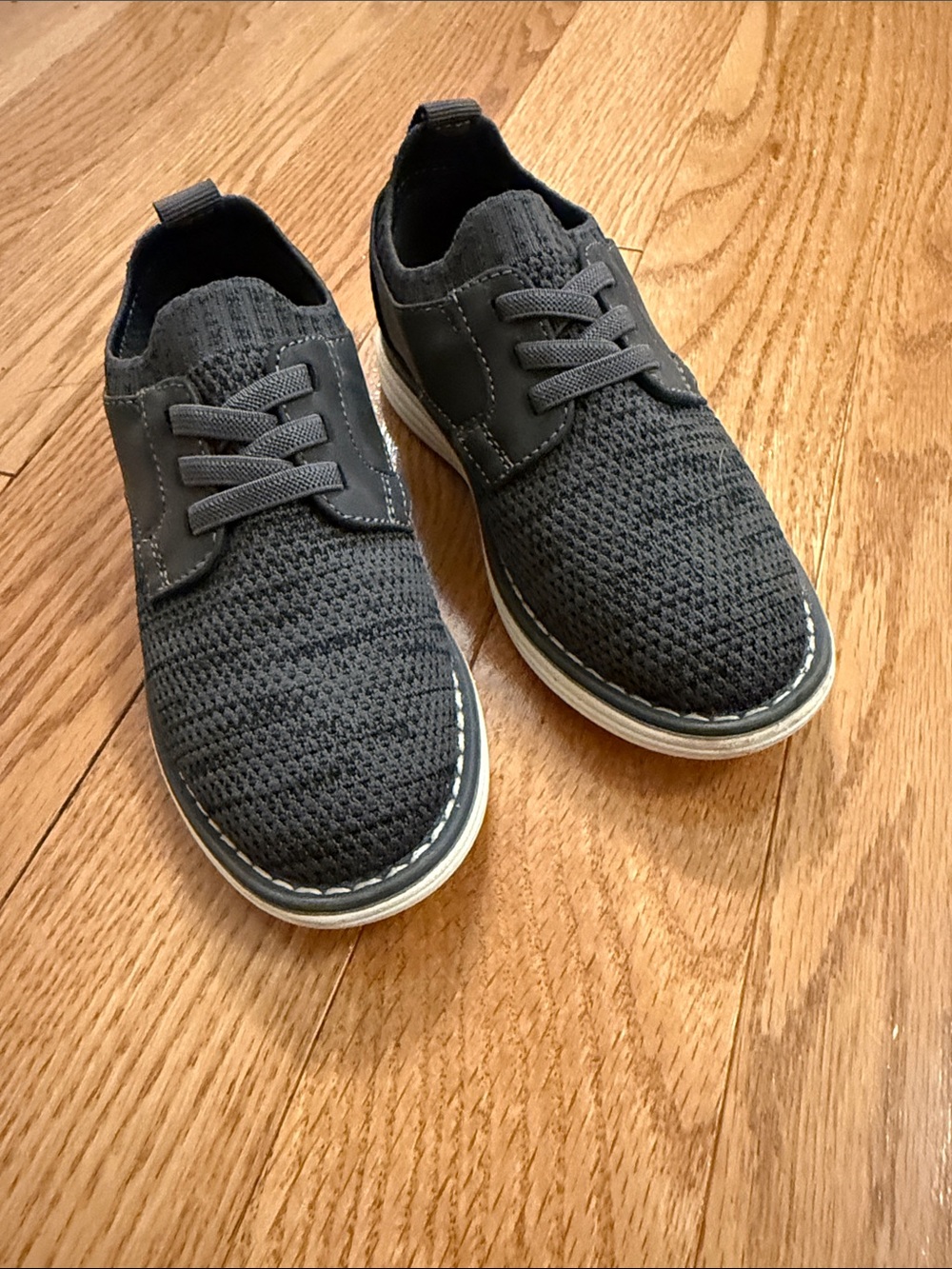 Kids Cat & Jack Knit Slip-On Lace-Up Loafers - Charcoal Gray